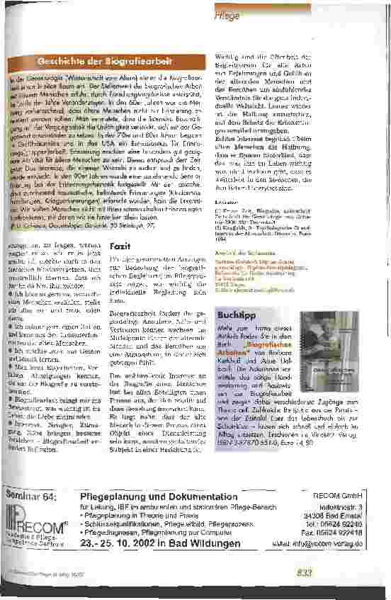 Vorschauseite 4: Biografiearbeit - Schlüssel für eine individuelle Begleitung in der Pflege