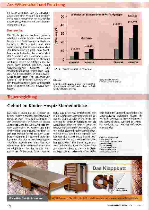 Vorschauseite 2: Allergische Erkrankungen im Kindesalter: Neue Daten zur Hygienehypothese
