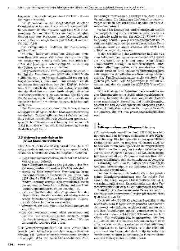 Vorschauseite 3: Beitragszuschüsse der Arbeitgeber des öffentlichen Dienstes zur Sozialversicherung ihrer Arbeitnehmer