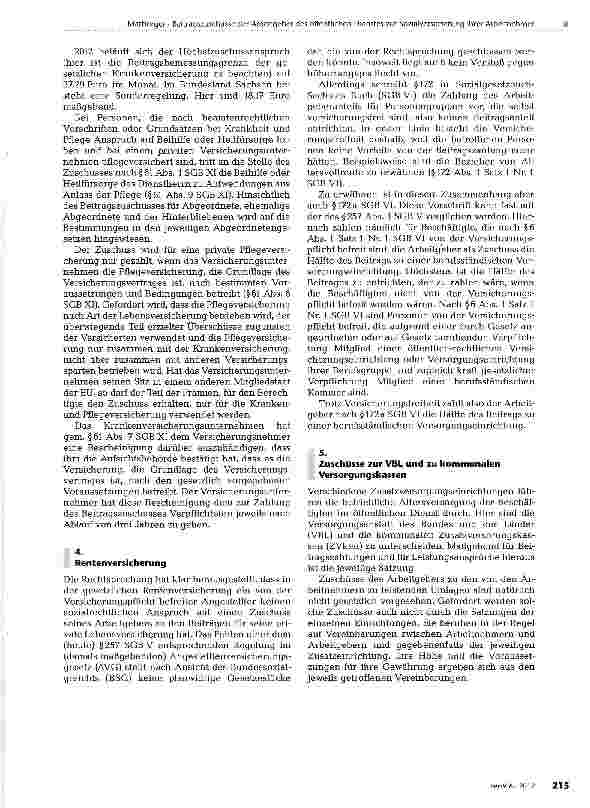 Vorschauseite 4: Beitragszuschüsse der Arbeitgeber des öffentlichen Dienstes zur Sozialversicherung ihrer Arbeitnehmer