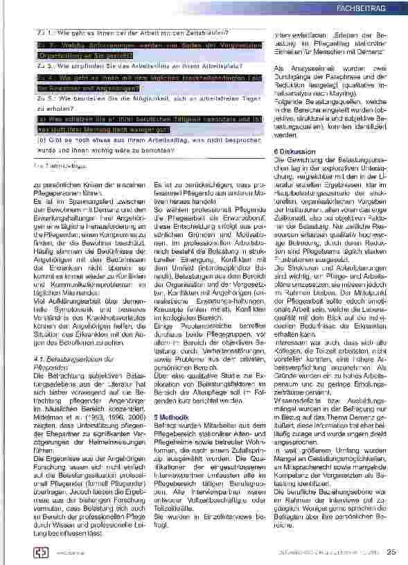 Vorschauseite 3: Belastungssituation professionell Pflegender im stationären Bereich der Altenpflege