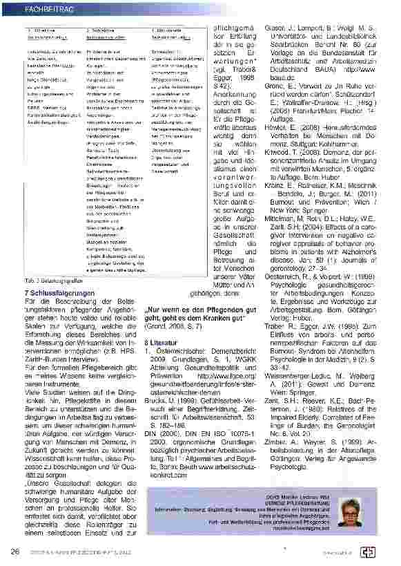 Vorschauseite 4: Belastungssituation professionell Pflegender im stationären Bereich der Altenpflege