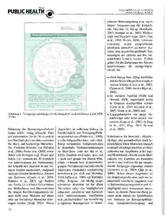 Vorschauseite 2: Bewegungsförderung und Gesundheit im Alter