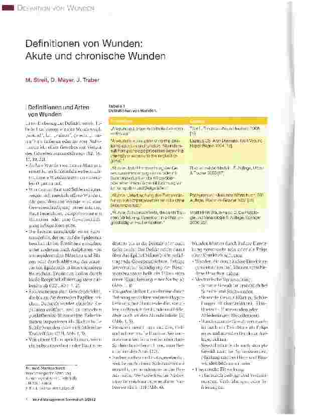 Vorschauseite 1: Definitionen von Wunden: Akute und chronische Wunden