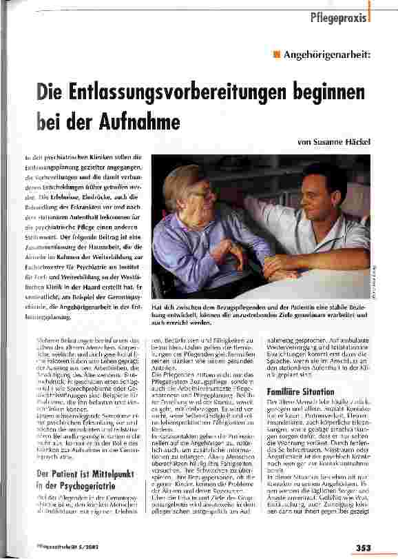 Vorschauseite 1: Die Entlassungsvorbereitungen beginnen bei der Aufnahme