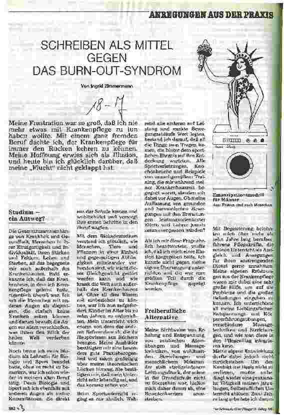 Vorschauseite 1: Schreiben als Mittel gegen das Burn-Out-Syndrom