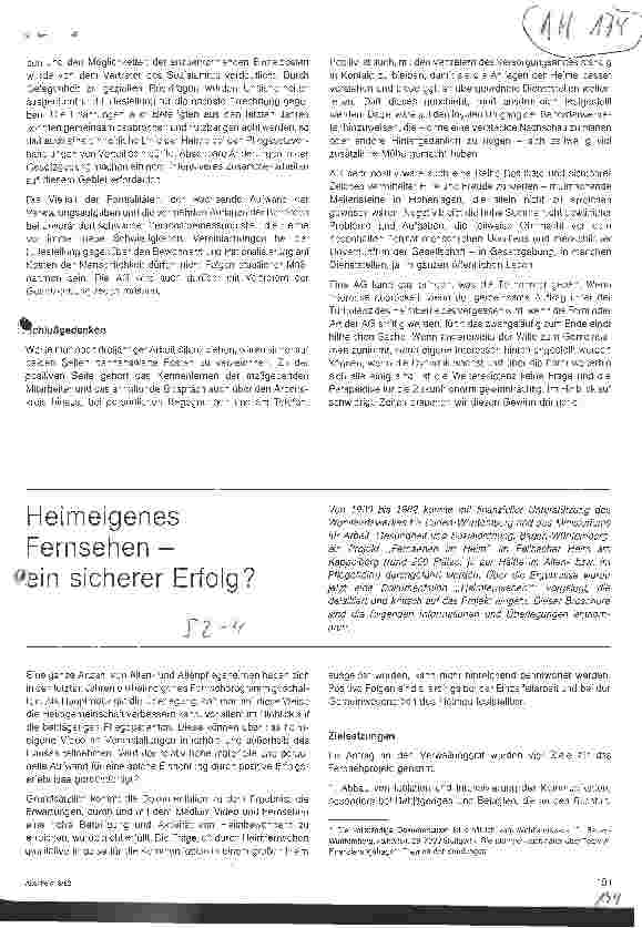 Vorschauseite 1: Heimeigenes Fernsehen - ein sicherer Erfolg?