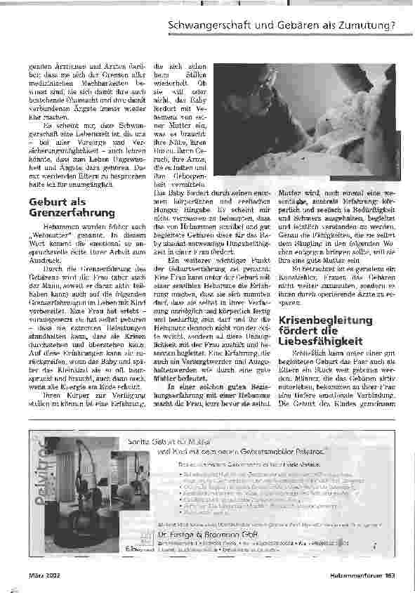 Vorschauseite 4: WEHE DEM, DER SICH DEM LEBEN ÜBERLÄSSTSCHWANGERSCHAFT UND GEBÄREN ALS ZUMUTUNG?