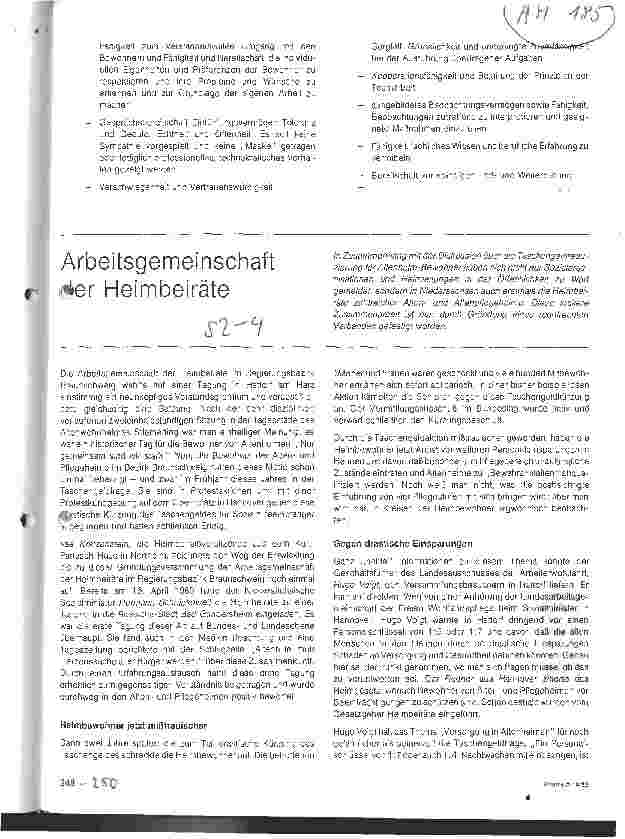 Vorschauseite 1: Arbeitsgemeinschaft der Heimbeiräte
