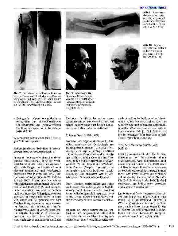 Vorschauseite 4: Geschichte der Entstehung und erste Jahre der Arbeitsgemeinschaft für Osteosynthesefragen 1952-1963(1)