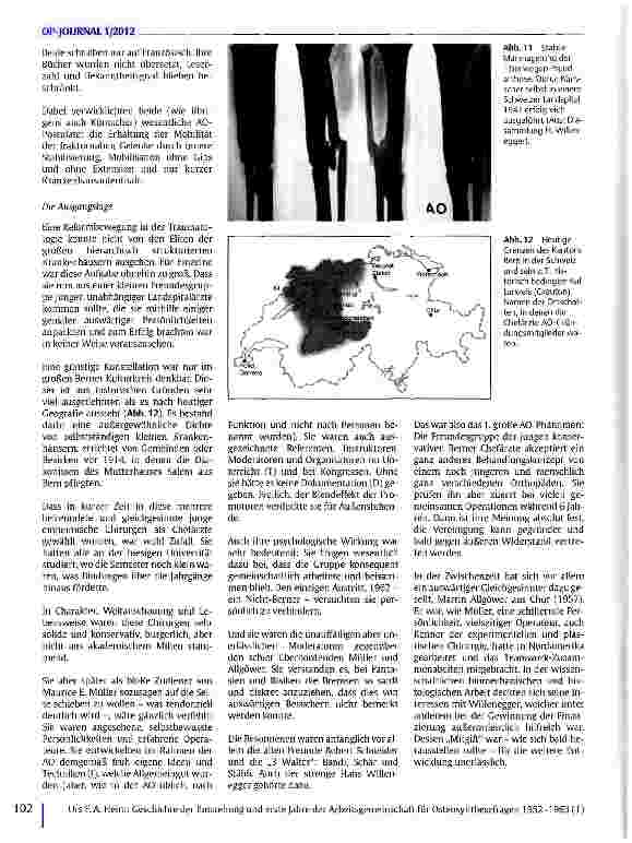 Vorschauseite 5: Geschichte der Entstehung und erste Jahre der Arbeitsgemeinschaft für Osteosynthesefragen 1952-1963(1)