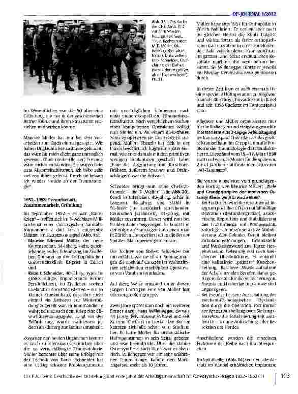 Vorschauseite 6: Geschichte der Entstehung und erste Jahre der Arbeitsgemeinschaft für Osteosynthesefragen 1952-1963(1)