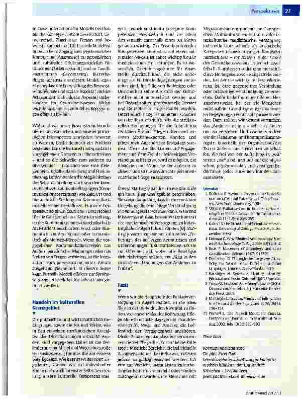 Vorschauseite 4: Ist „Kultur in Palliative Care von Belang? Überlegungen aus anthropologischer Sicht