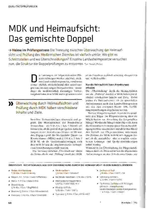 Vorschauseite 1: MDK und Heimaufsicht: Das gemischte Doppel