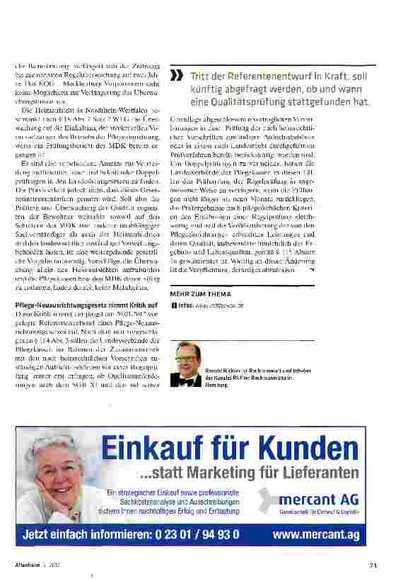 Vorschauseite 4: MDK und Heimaufsicht: Das gemischte Doppel