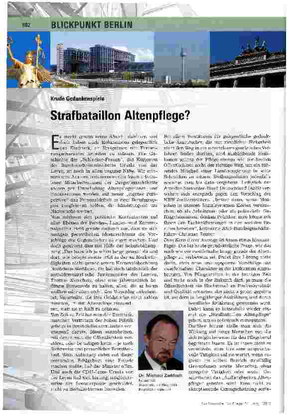 Vorschauseite 1: Strafbataillon Altenpflege?