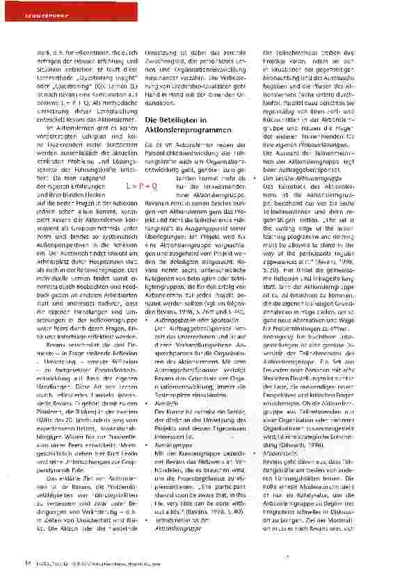Vorschauseite 3: Aktionslernen in Theorie und Praxis Ursprung, Ziele und Erfahrungen