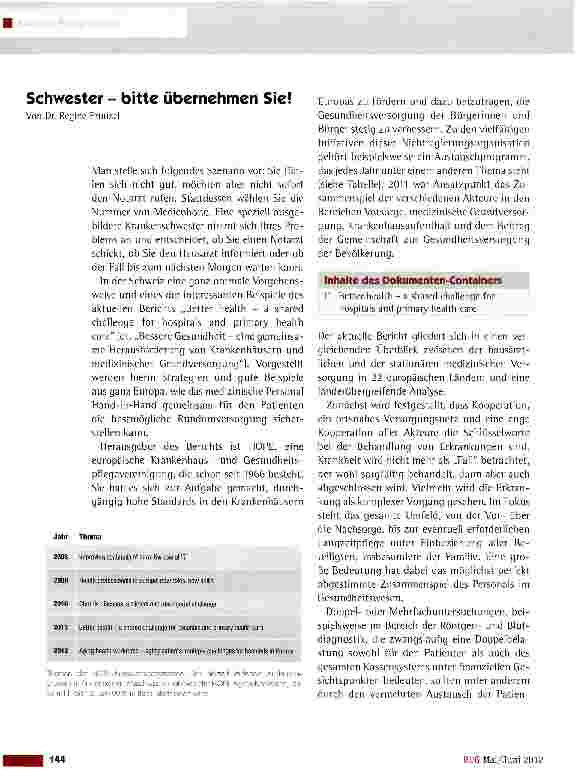 Vorschauseite 1: Schwester - bitte übernehmen Sie!