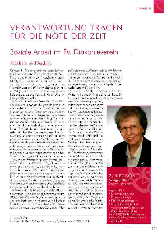 Vorschauseite 1: VERANTWORTUNG TRAGEN FÜR DIE NÖTE DER ZEIT