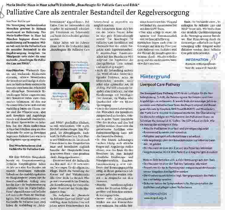 Vorschauseite 1: Palliative Care als zentraler Bestandteil der Regelversorgung