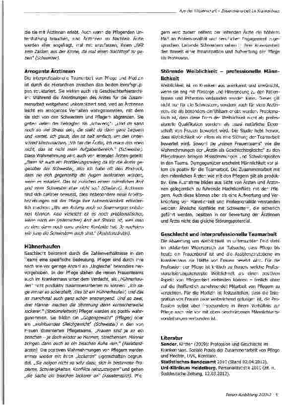 Vorschauseite 2: Zusammenarbeit von Männern und Frauen in Krankenhäusern