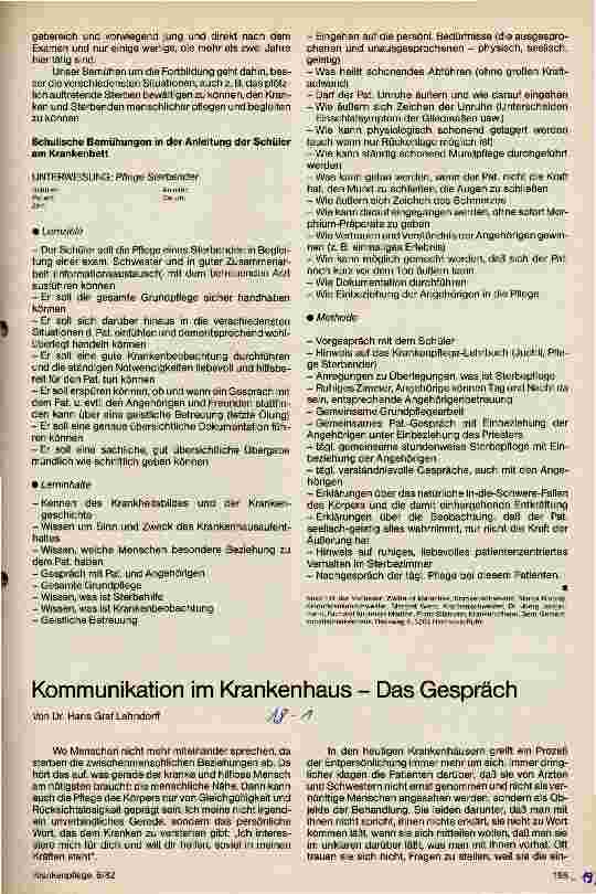 Vorschauseite 1: Kommunikation im Krankenhaus - Das Gespräch