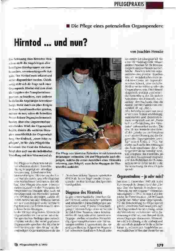 Vorschauseite 1: Hirntod ... und nun?