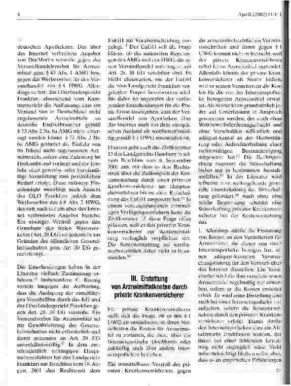 Vorschauseite 2: Internetapotheke und private Krankenversicherung