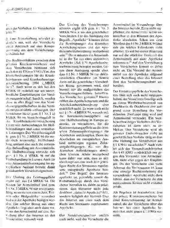 Vorschauseite 3: Internetapotheke und private Krankenversicherung
