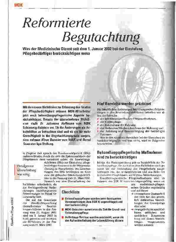 Vorschauseite 1: Reformierte Begutachtung
