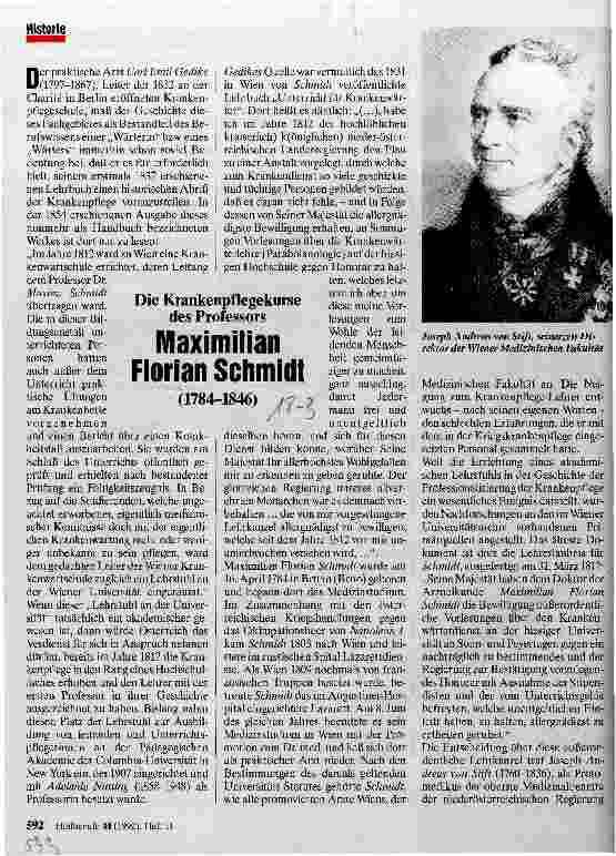 Vorschauseite 1: Die Krankenpflegekurse des Professors Maximilian Florian Schmidt 1784-1946