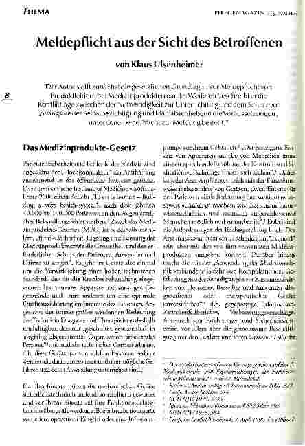 Vorschauseite 1: Meldepflicht aus der Sicht des Betroffenen