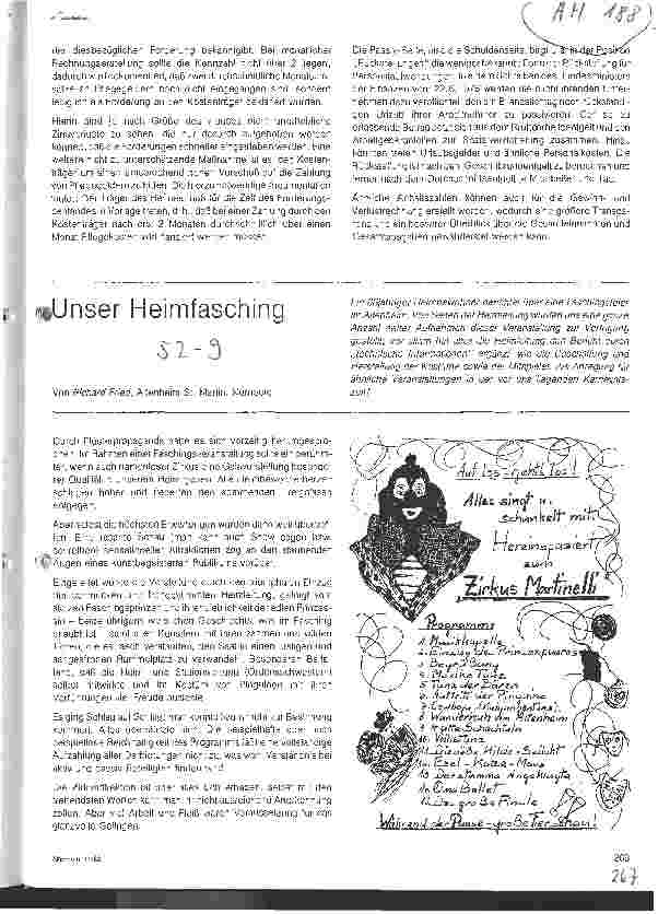 Vorschauseite 1: Unser Heimfasching