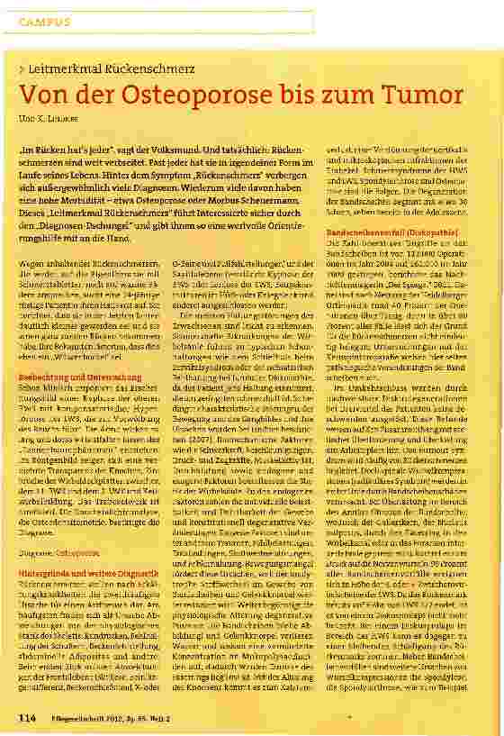 Vorschauseite 1: Von der Osteoporose bis zum Tumor