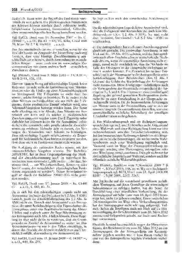 Vorschauseite 4: E Zigarette kein Arzneimittel AMG § 2 I Nr. 1; MPG § 2 III