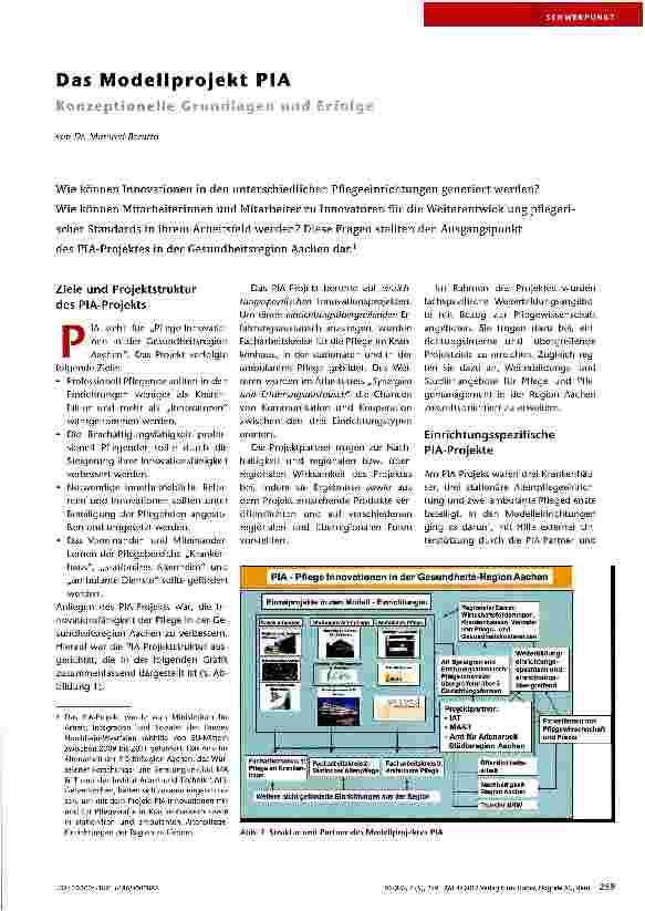 Vorschauseite 1: Das Modellprojekt PIA