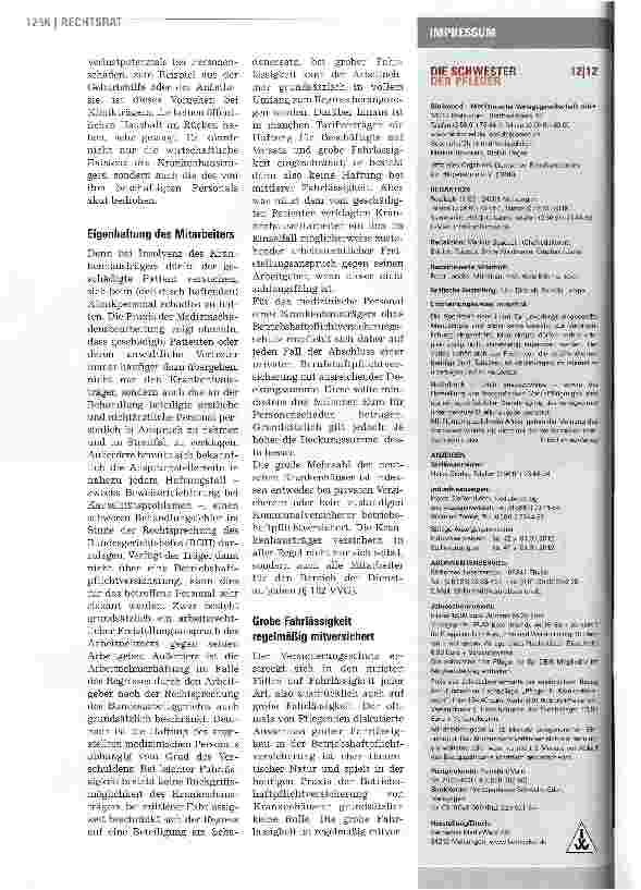 Vorschauseite 2: Berufshaftpflichtversicherung für Pflegende: Ja oder nein?
