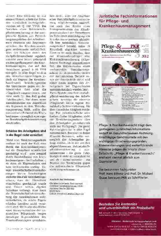 Vorschauseite 3: Berufshaftpflichtversicherung für Pflegende: Ja oder nein?