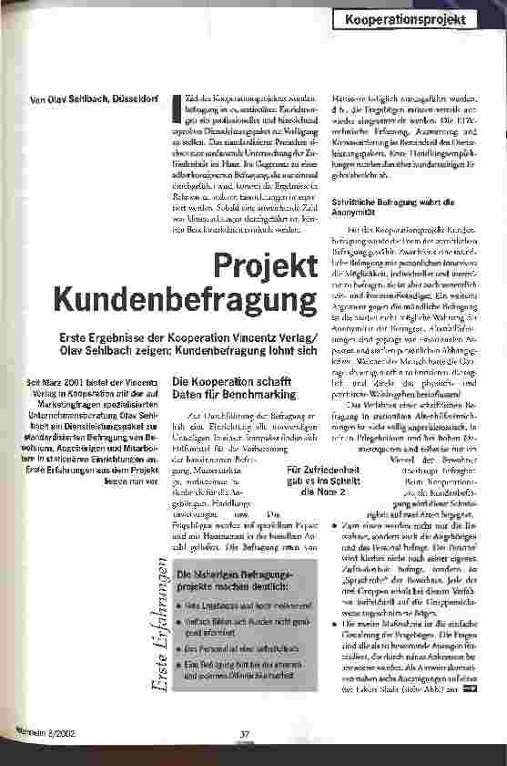 Vorschauseite 1: Projekt Kundenbefragung