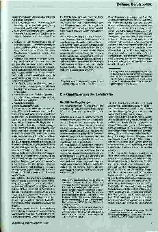 Vorschauseite 2: Lehrer/in für Pflegeberufe Die aktuelle Ausbildungspolitik und Berufssituation in der BRD