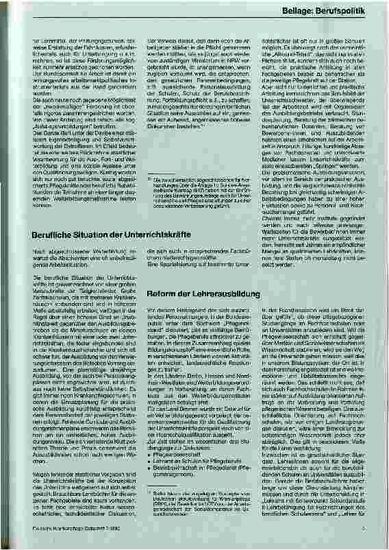 Vorschauseite 4: Lehrer/in für Pflegeberufe Die aktuelle Ausbildungspolitik und Berufssituation in der BRD