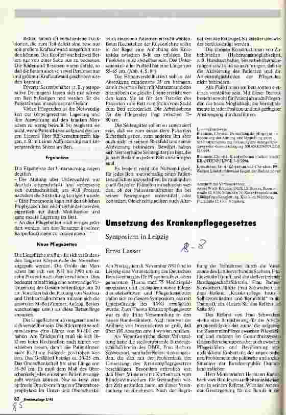 Vorschauseite 1: Umsetzung des Krankenpflegegesetzes