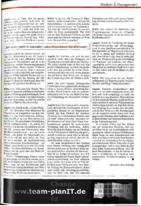 Vorschauseite 3: Gott sei Dank sind nicht alle Chefärzte grausam KMA-Gespräch