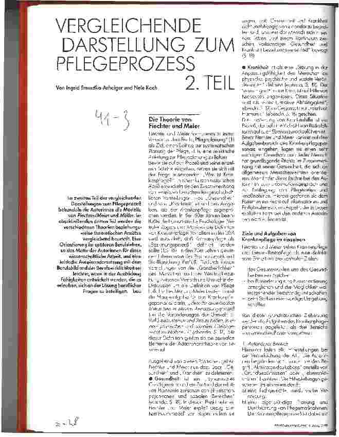 Vorschauseite 1: Vergleichende Darstellung zum Pflegeprozeß 2. Teil