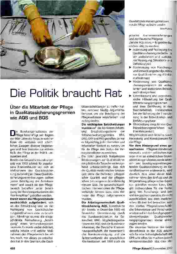 Vorschauseite 1: Die Politik braucht Rat