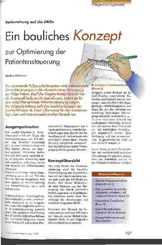Vorschauseite 1: Ein bauliches Konzept zur Optimierung der Patientensteuerung