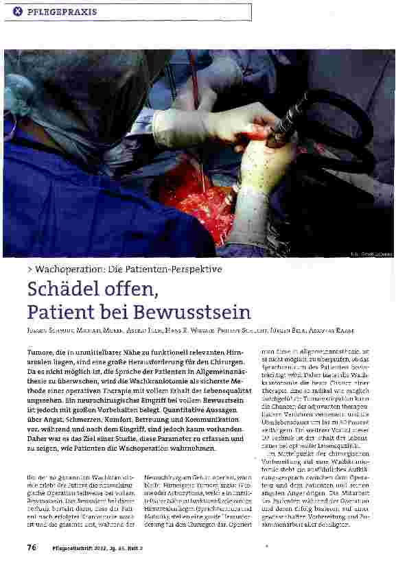 Vorschauseite 1: Schädel offen, Patient bei Bewusstsein