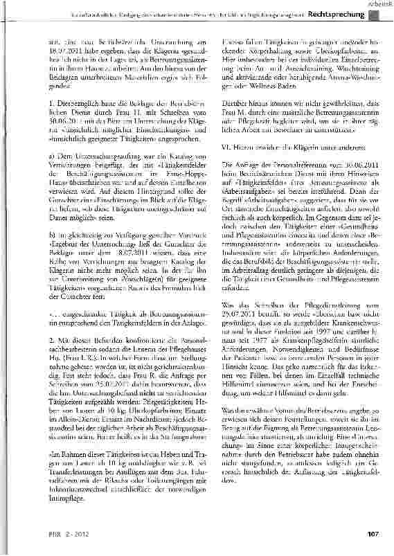 Vorschauseite 4: Zur außerordentlichen Kündigung eines schwerbehinderten Menschen - betriebliches Eingliederungsmanagement