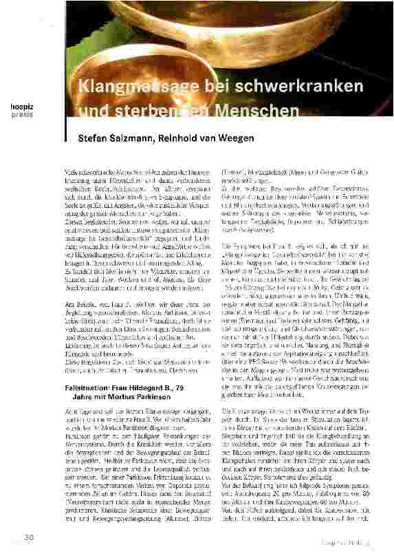 Vorschauseite 1: Klangmassage bei schwerkranken und sterbenden Menschen