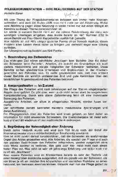 Vorschauseite 1: Pflegedokumentation - Ihre Realisierung auf der Station